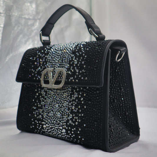 1.1 valentino black and silver gems